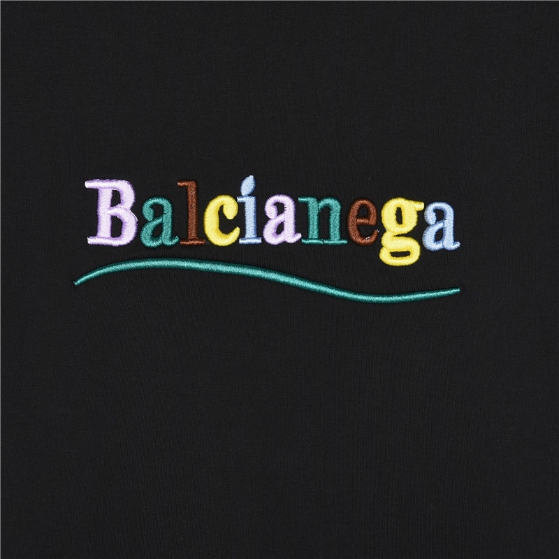 Balenciaga/巴黎世家 彩色字母刺绣短袖T恤