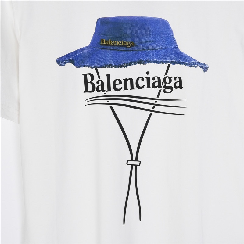 Balenciaga/巴黎世家 渔夫帽字母印花短袖T恤