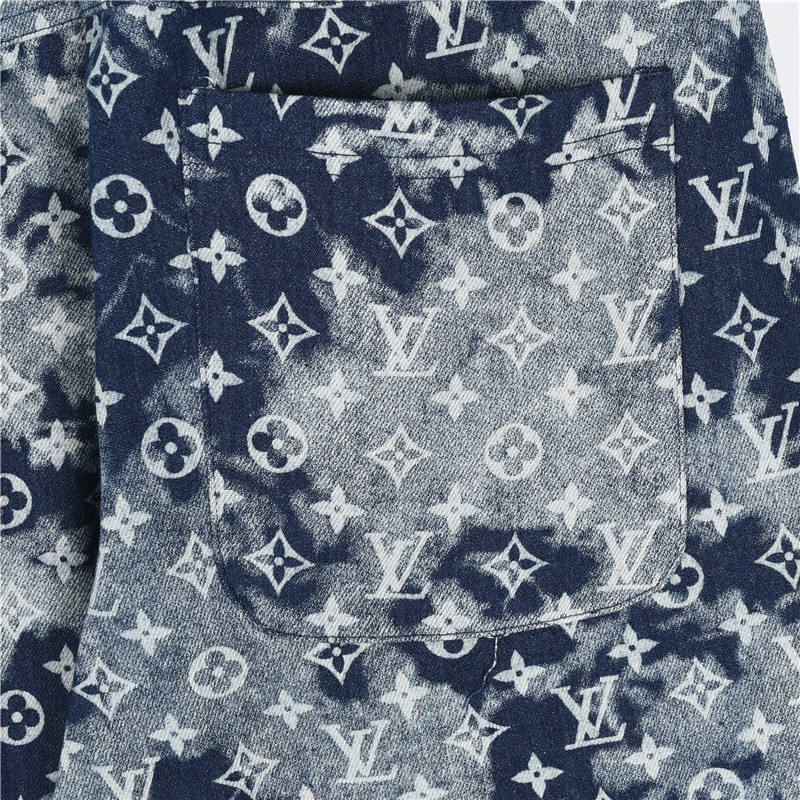 LouisVuitton/路易威登满印牛仔拼接大口袋长裤 黑口袋 LouisVuitton/路易威登满印牛仔拼接大口袋长裤