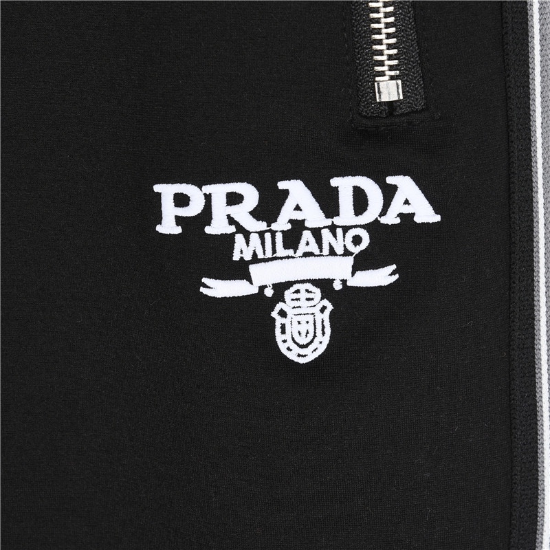 Prada/普拉达 口袋拉链侧边织长裤 口袋拉链侧边织带长裤