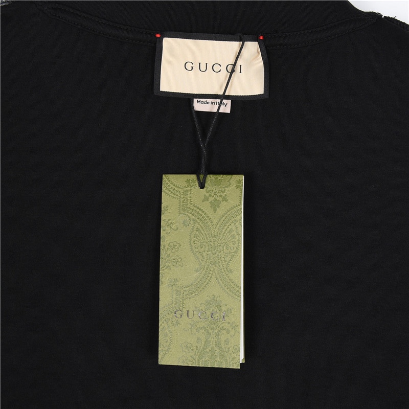 Gucci/古驰 24ss 胸前互扣式双G暗纹刺绣短袖T恤