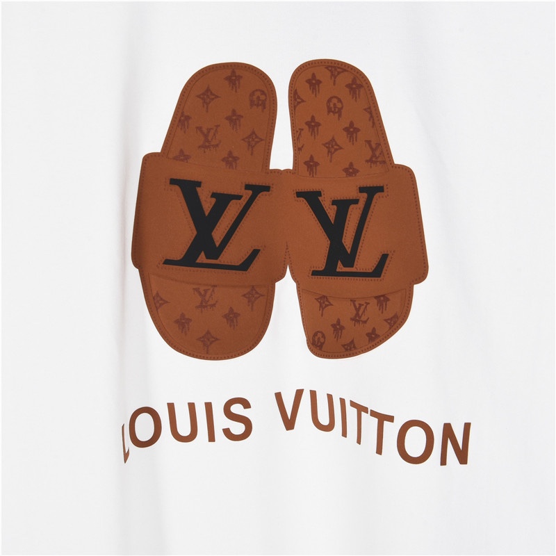 Louis Vuitton/路易威登 拖鞋麂皮贴布短袖T恤