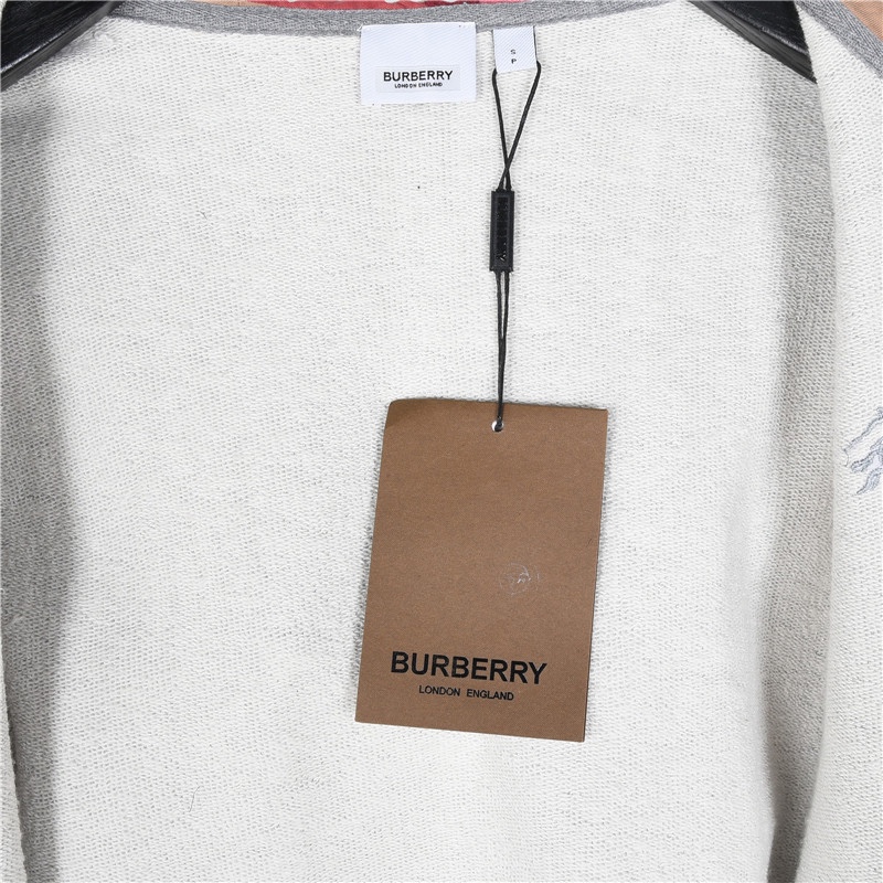 Burberry/巴宝莉 战马小标刺绣格纹连帽拉链外套