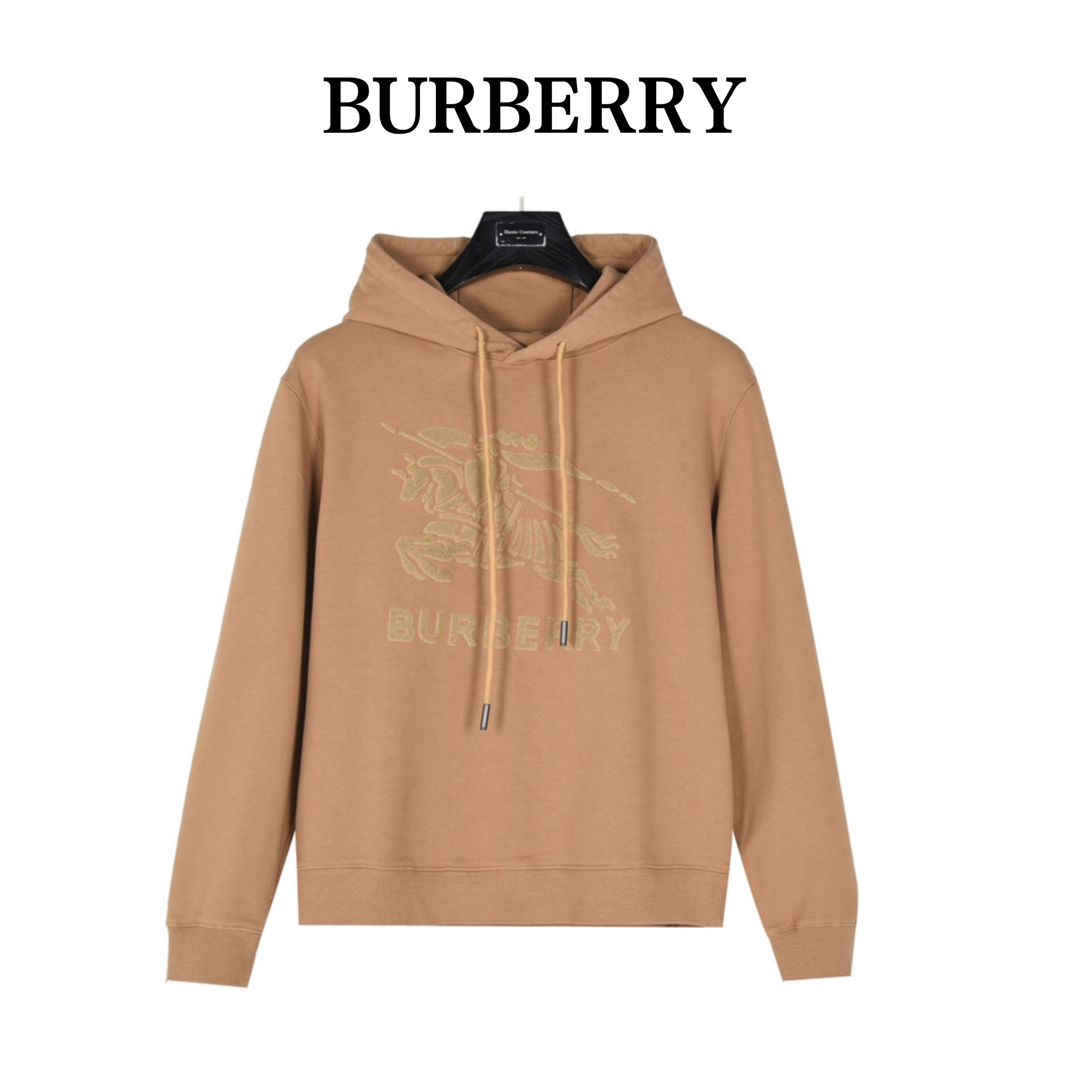 Burberry/巴宝莉 浮雕刺绣立体凹凸战马连帽卫衣