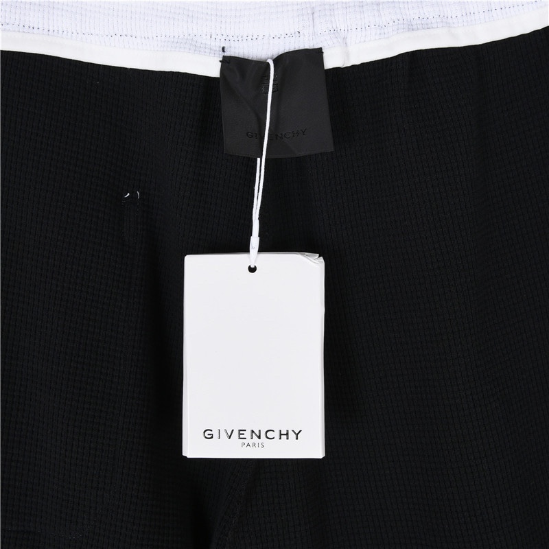 Givenchy/纪梵希 24Fw 宫格logo刺绣撞色拼接华夫格长裤