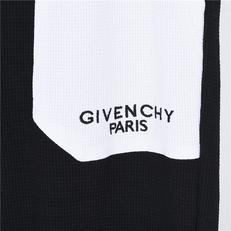 Givenchy/纪梵希 24Fw 宫格logo刺绣撞色拼接华夫格长裤