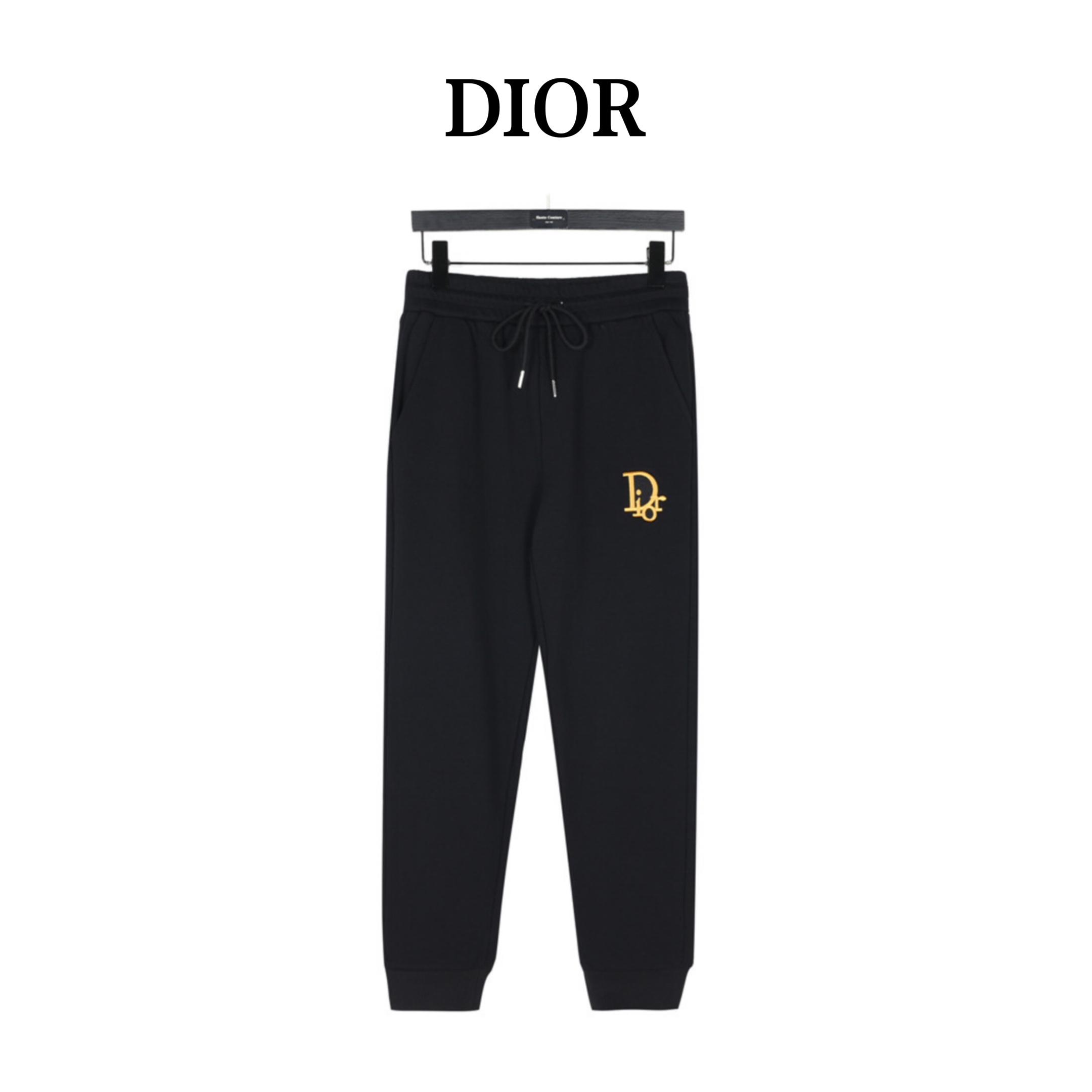 Dior Roupa Calças Réplica da classe AAA
 Preto Amarelo Bordados Algodão