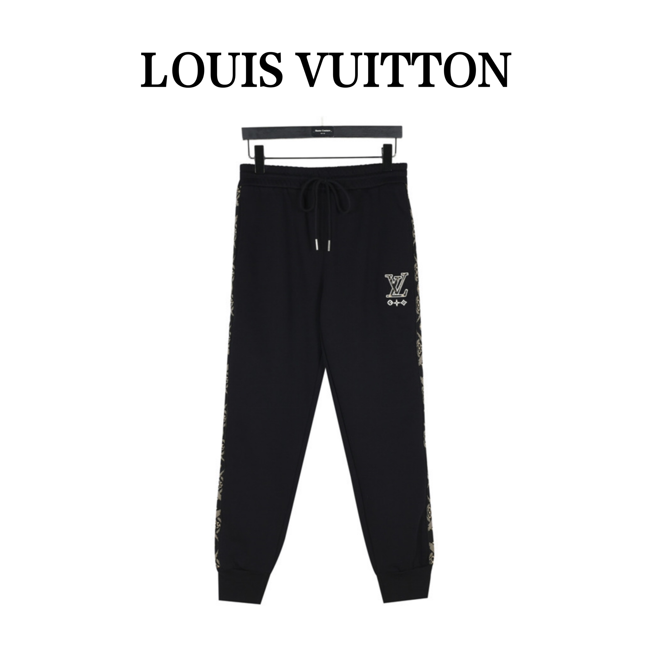 Louis Vuitton Roupa Calças Preto Unissexo Algodão Fio Duplo Colecção Primavera/Verão Fashion