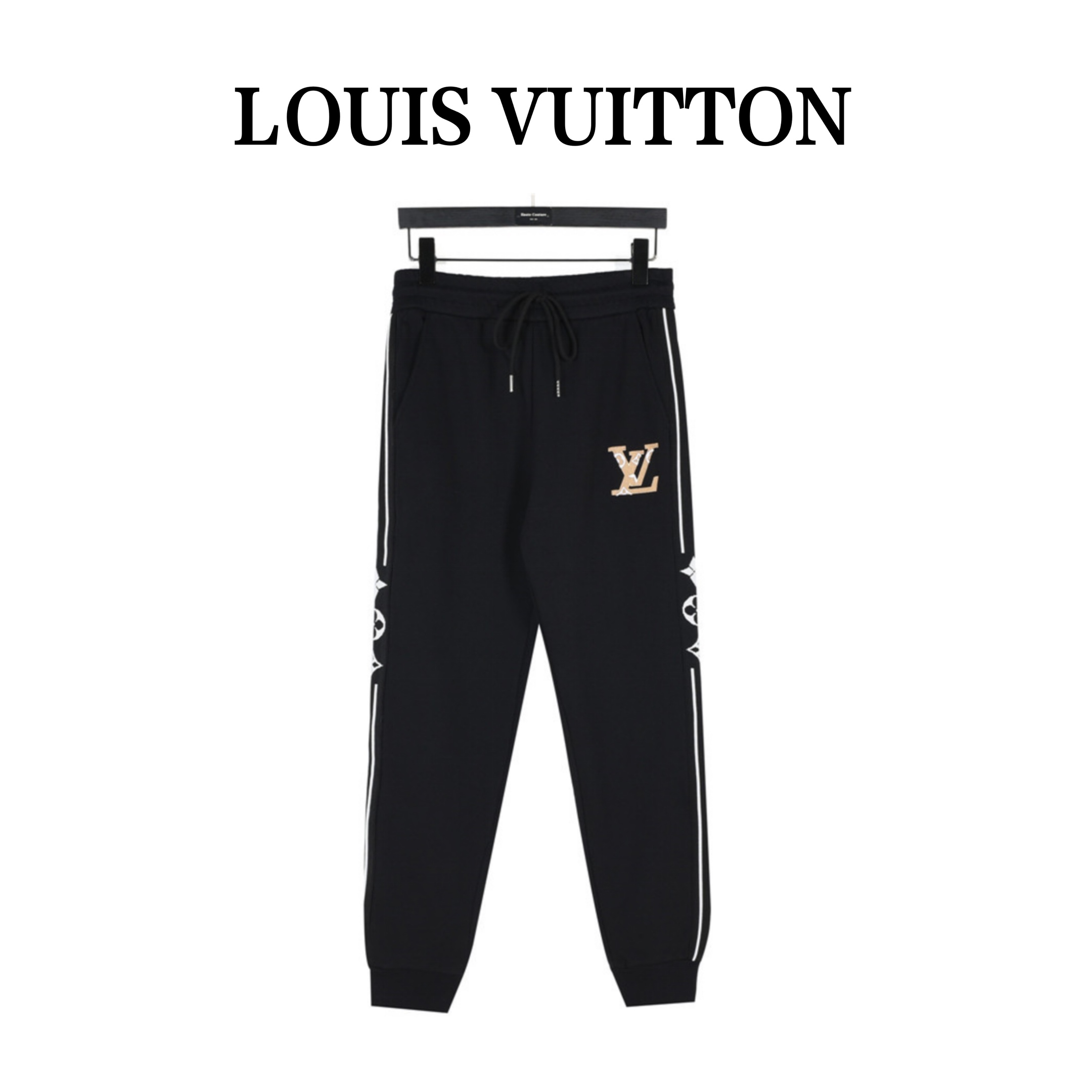 Louis Vuitton Roupa Calças Compre o luxo 2024
 Preto Ouro Unissexo Algodão Fio Duplo Colecção Primavera/Verão Fashion