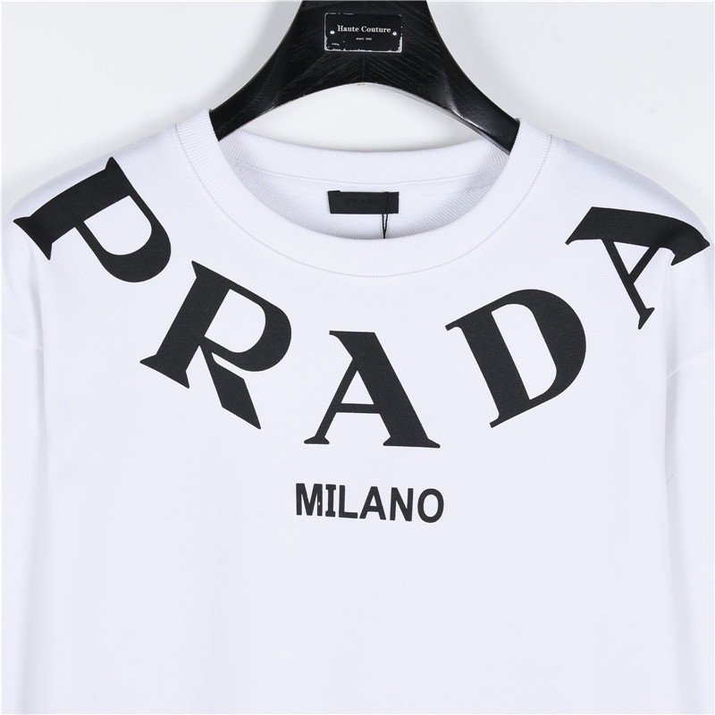 PRADA/普拉达 领口大logo标识印花棉质圆领卫衣