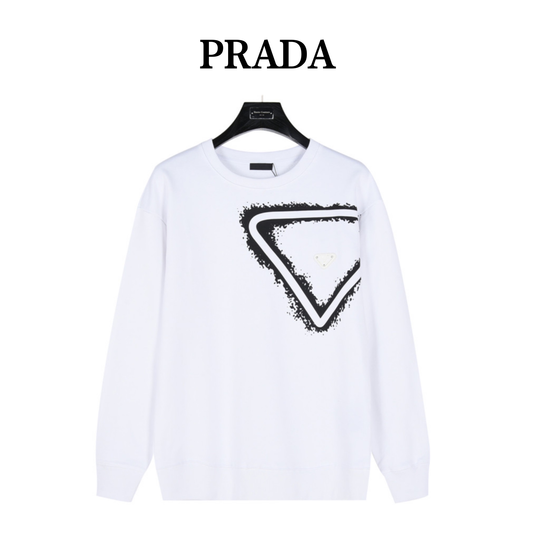 PRADA/普拉达 24Fw 三角标泼墨印花圆领卫衣