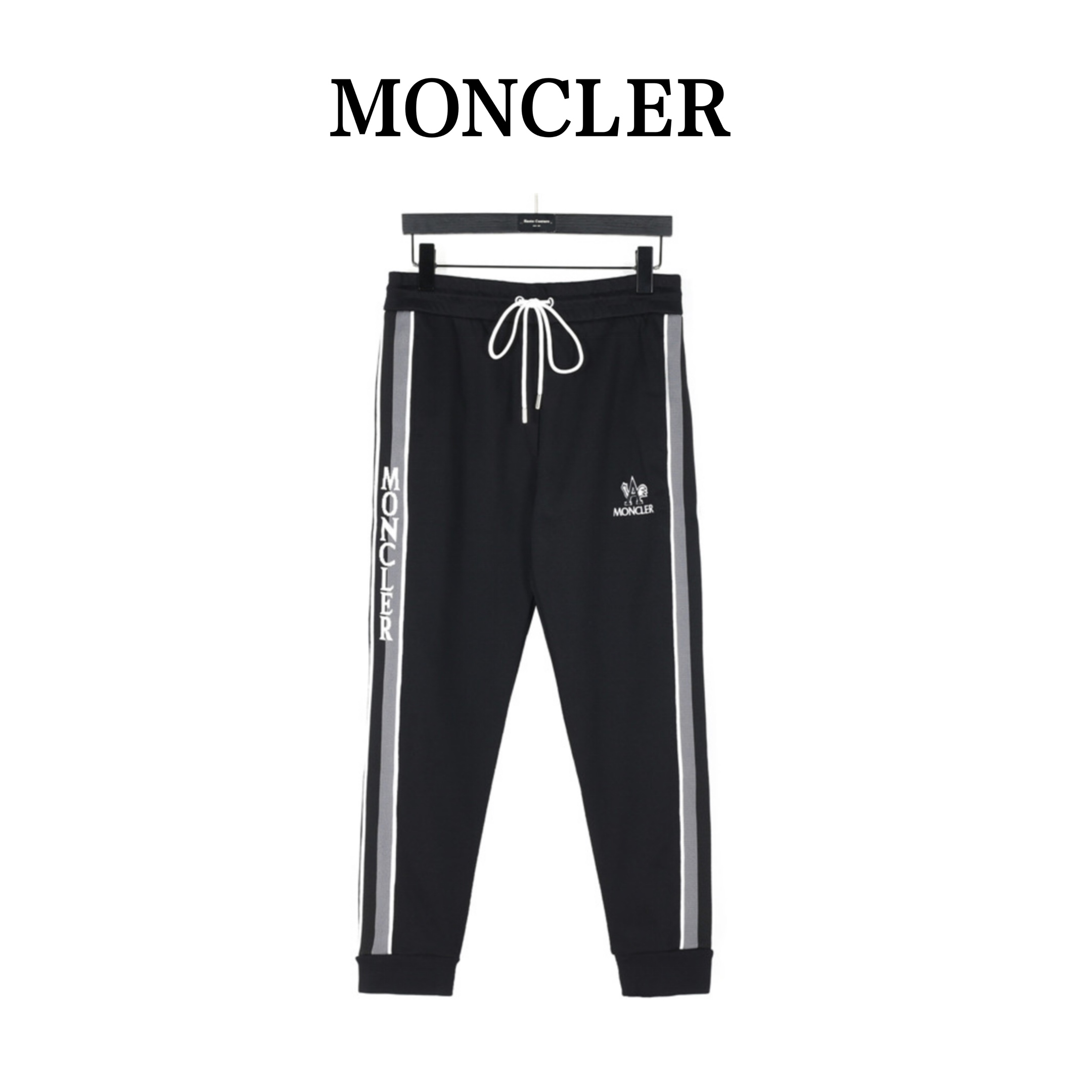 Moncler Roupa Calças Compre 2024 réplica
 Preto Bordados Casual