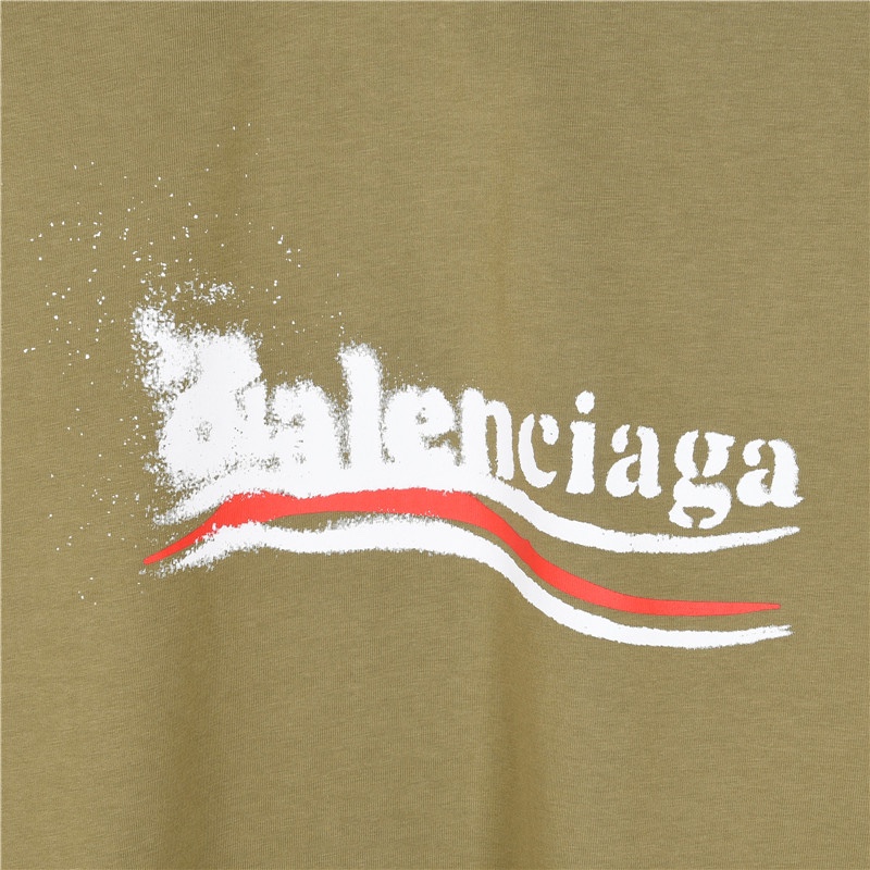 Balenciaga/巴黎世家 24Fw 模糊可乐印花水洗破洞长袖T恤