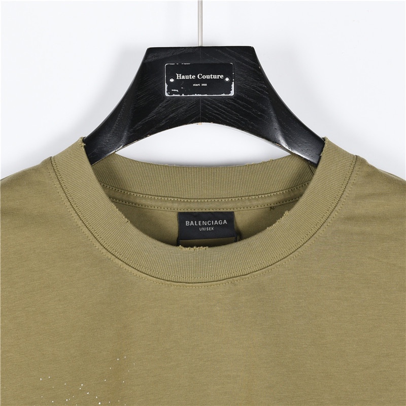Balenciaga/巴黎世家 24Fw 模糊可乐印花水洗破洞长袖T恤