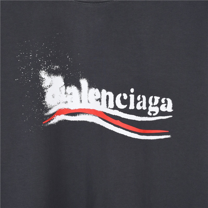 Balenciaga/巴黎世家 24Fw 模糊可乐印花水洗破洞长袖T恤