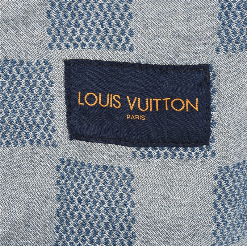 Louis Vuitton/路易威登 棋盘格拼接水洗套装牛仔夹克外套