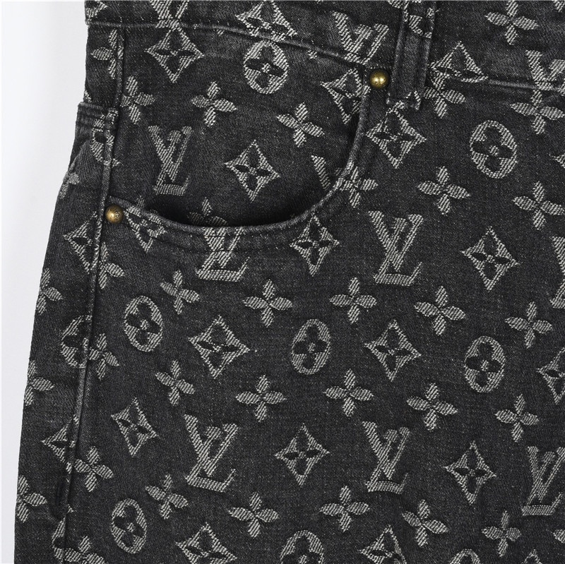 Louis Vuitton/路易威登 小红人刺绣提花满印牛仔裤