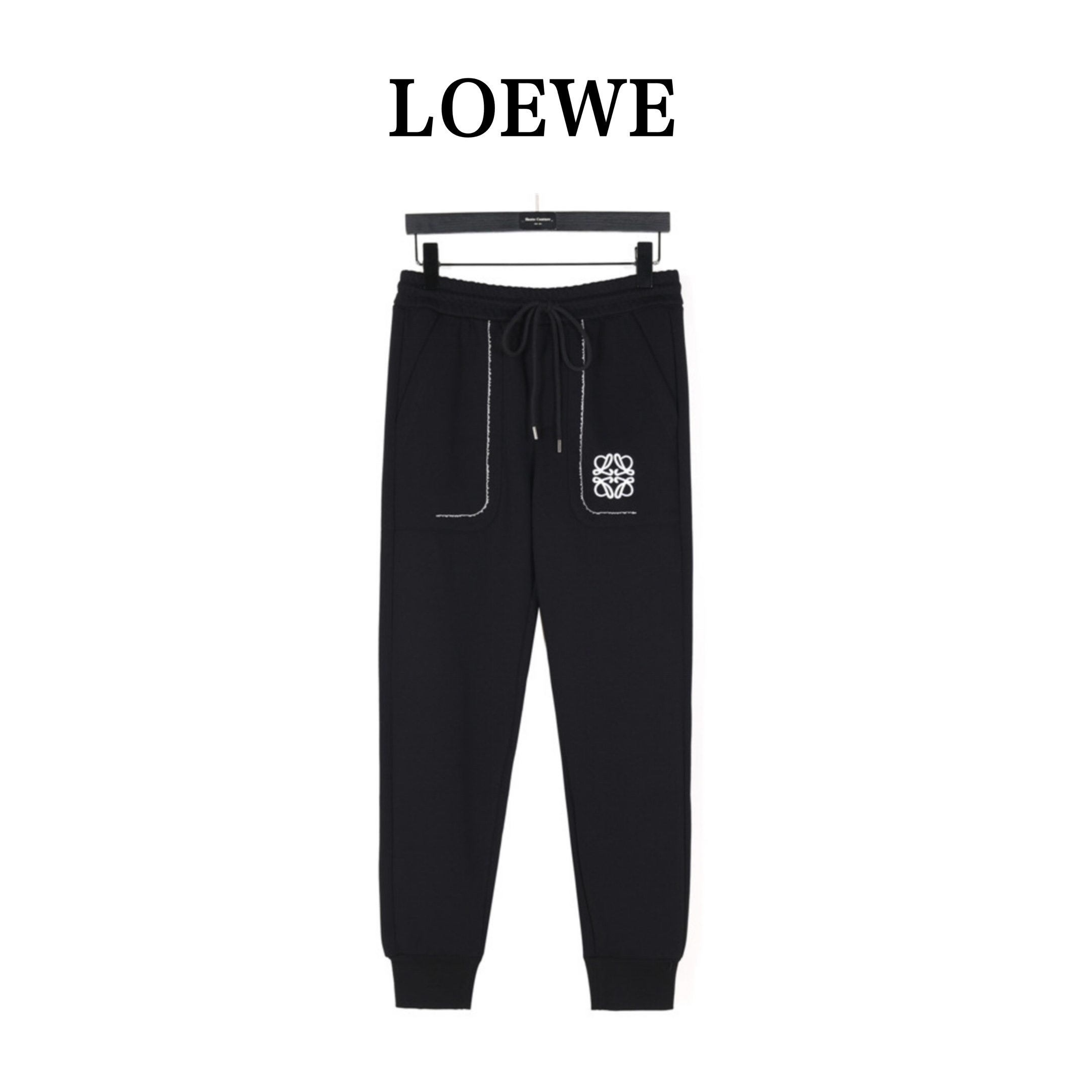 Loewe/罗意威 24Fw 徽标及口袋饰条刺绣棉质长裤