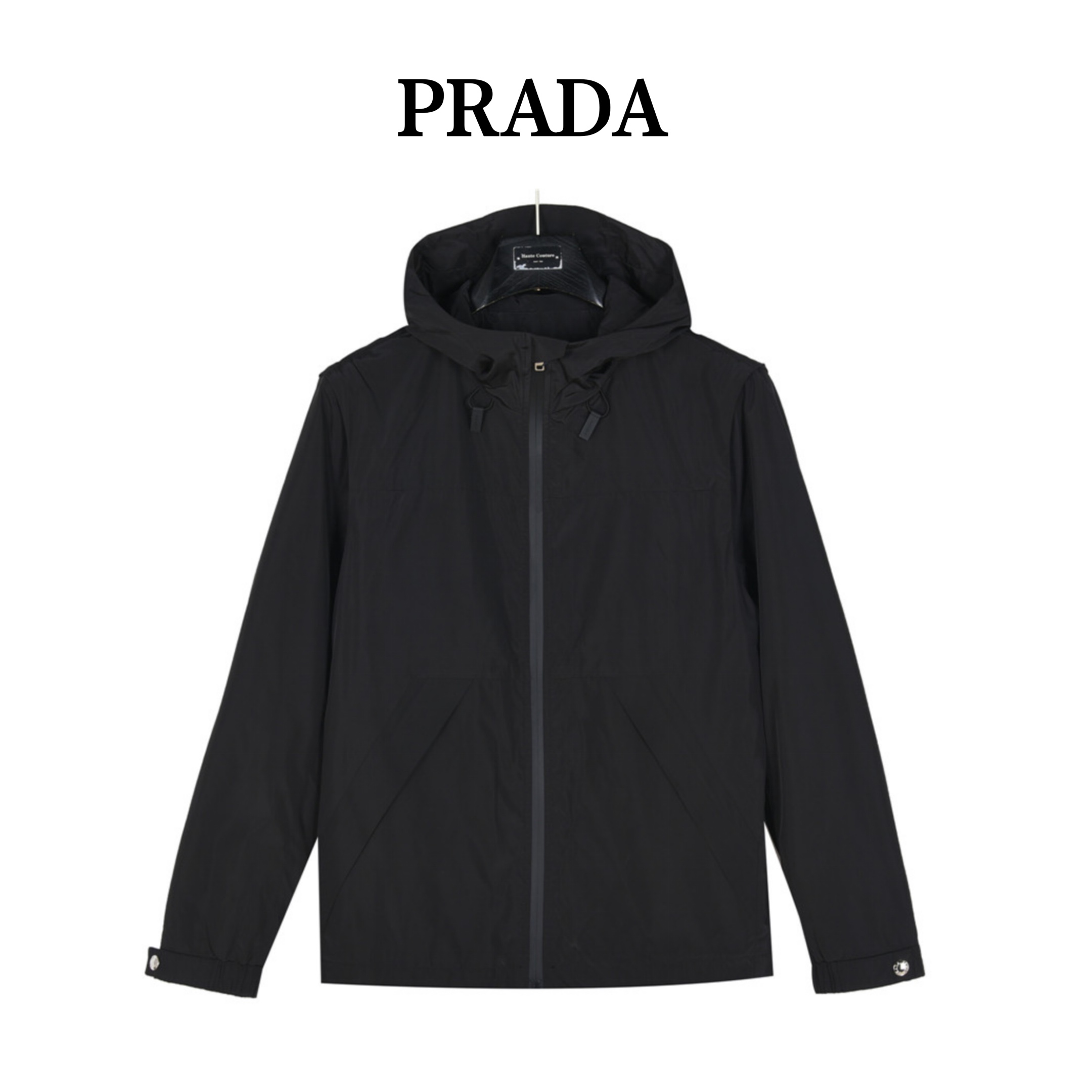 Prada/普拉达侧边红色饰条可拆卸连帽外套