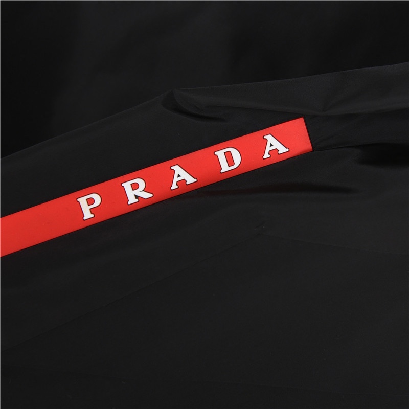 Prada/普拉达侧边红色饰条可拆卸连帽外套