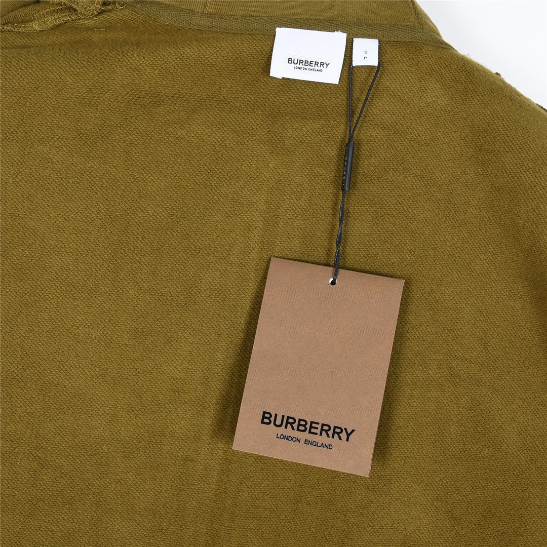 Burberry/巴宝莉 24Fw TB刺绣条纹抓绒拉链连帽外套