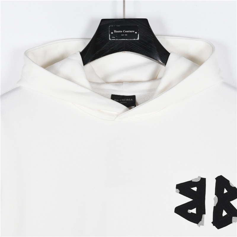 Balenciaga /巴黎世家 24Fw 双B贴布及logo刺绣连帽卫衣