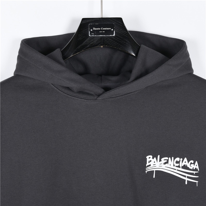 Balenciaga巴黎世家 24Fw 恶搞涂鸦字母logo印花连帽卫衣