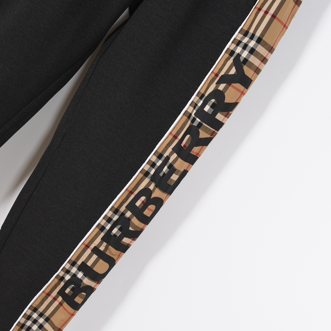 Burberry/巴宝莉 侧边logo字母格纹长裤