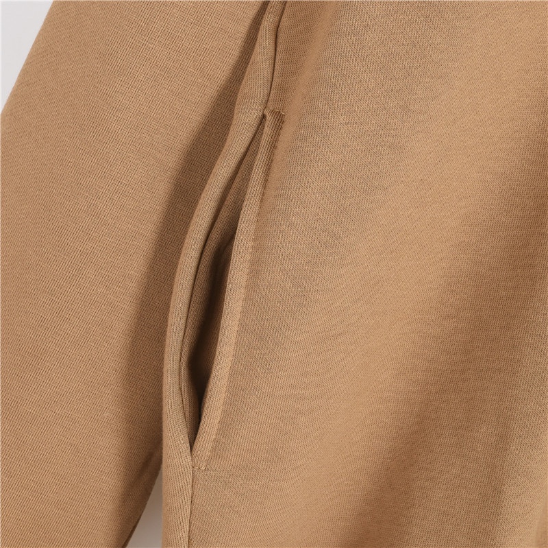 Burberry/巴宝莉 胸前贴布标签连帽卫衣 黑色 卡其色