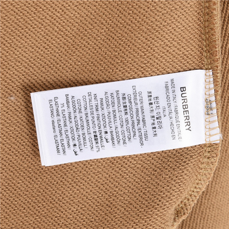 Burberry/巴宝莉 胸前贴布标签连帽卫衣 黑色 卡其色