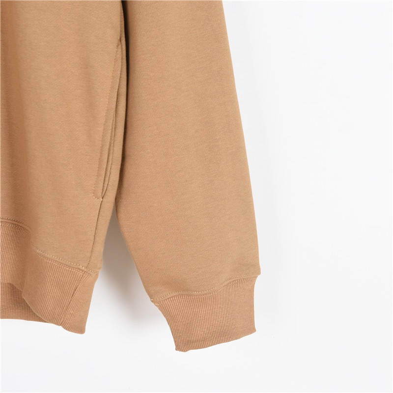 Burberry/巴宝莉 胸前贴布标签连帽卫衣 黑色 卡其色