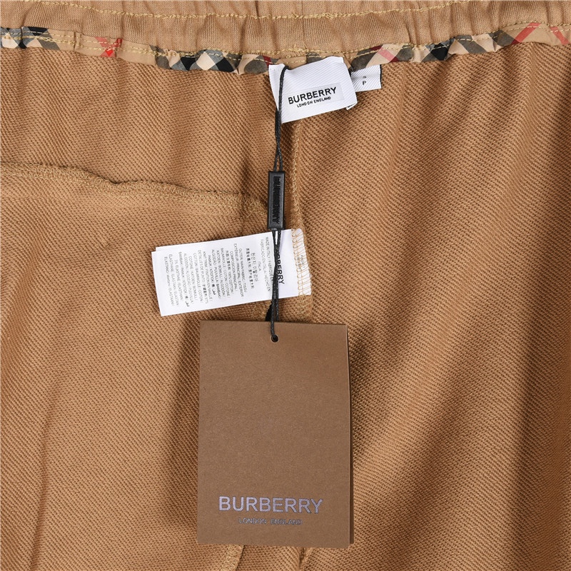 Burberry/巴宝莉 经典侧边格纹拼接棉质长裤