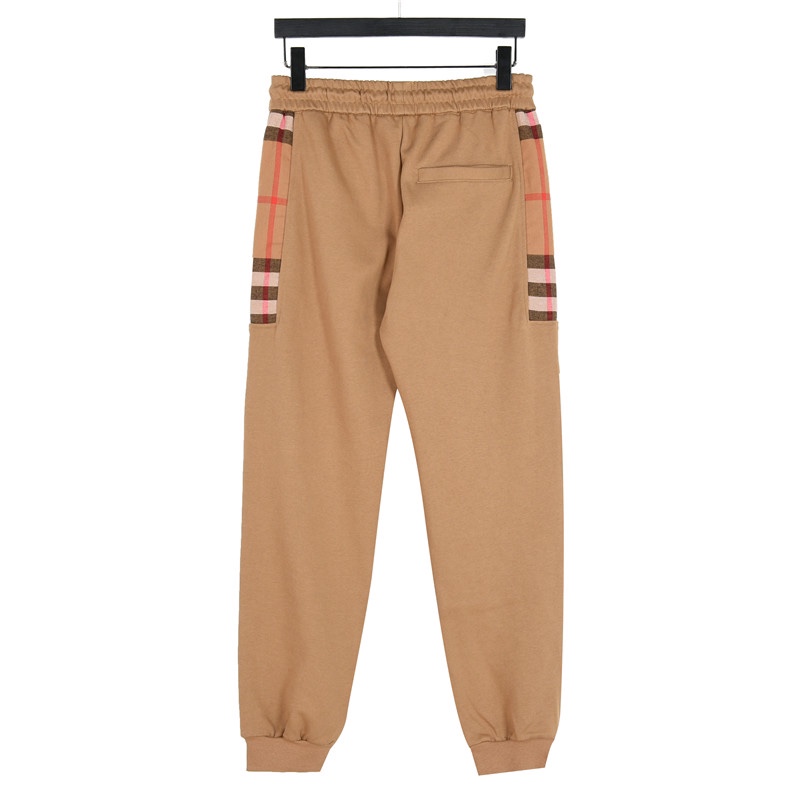 Burberry/巴宝莉 经典侧边格纹拼接棉质长裤