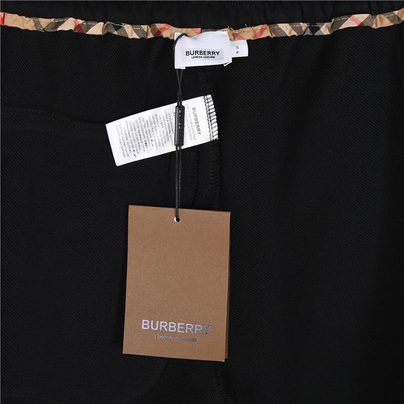 Burberry/巴宝莉 经典侧边格纹拼接棉质长裤