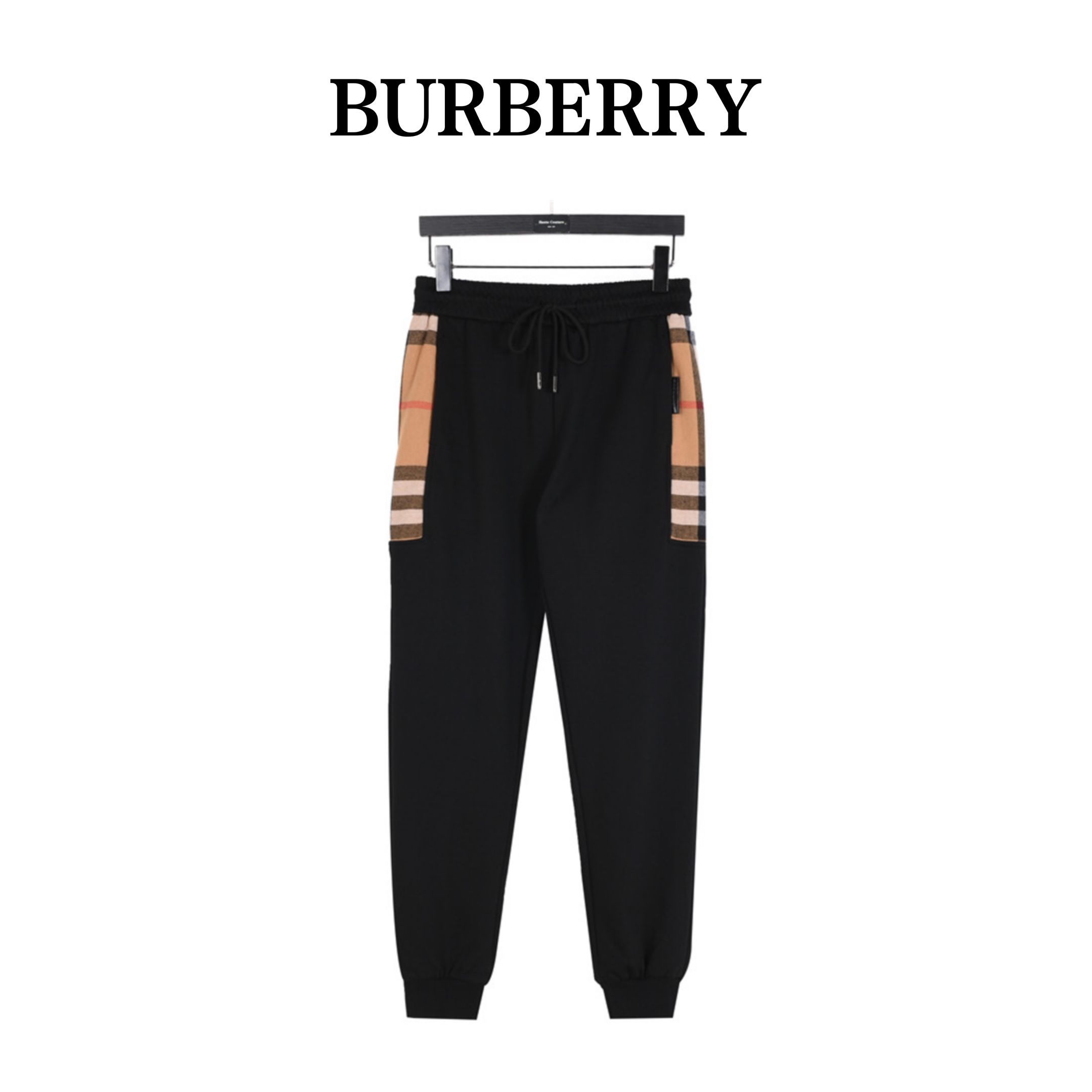 Burberry/巴宝莉 经典侧边格纹拼接棉质长裤