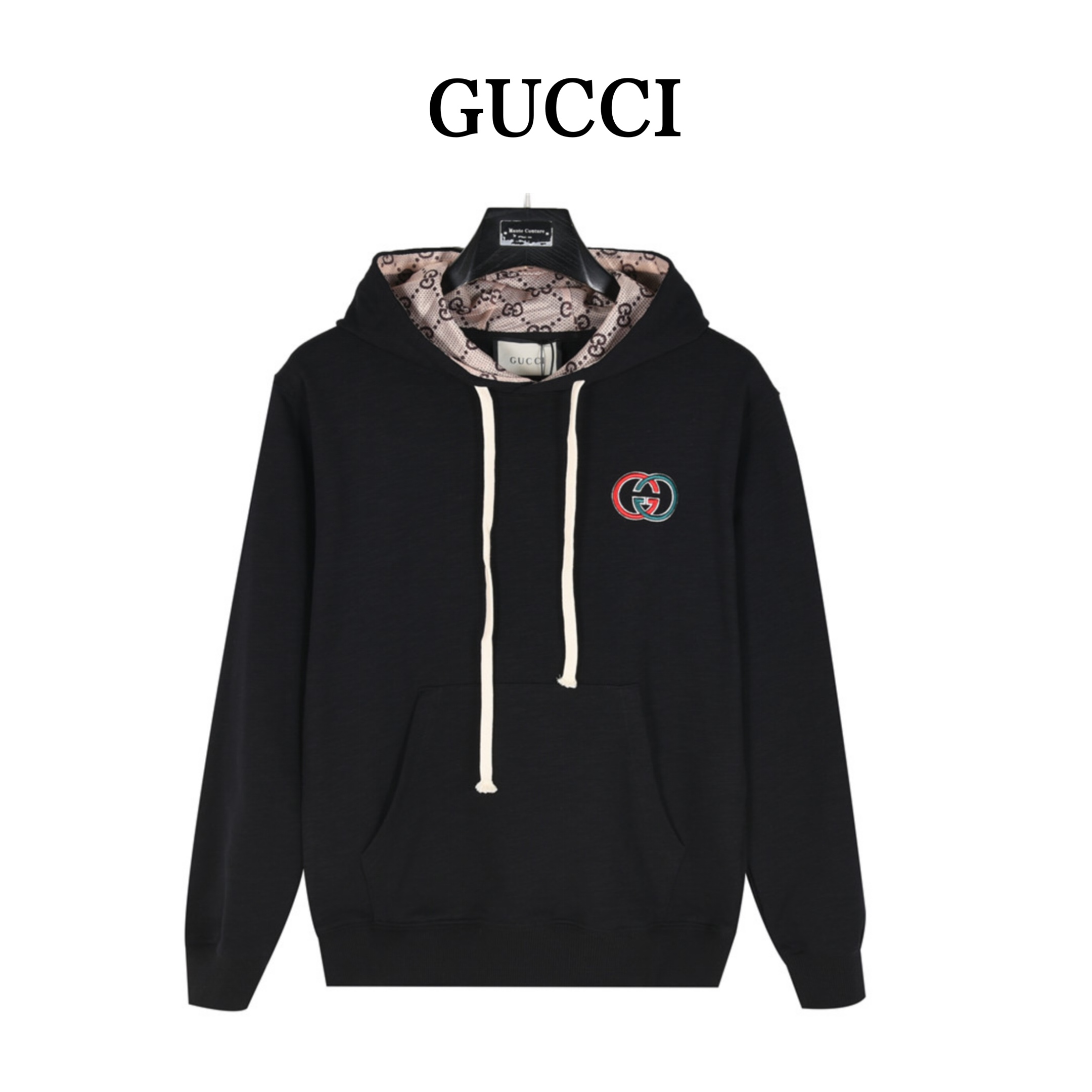 Gucci/古驰胸口刺绣双G连帽卫衣