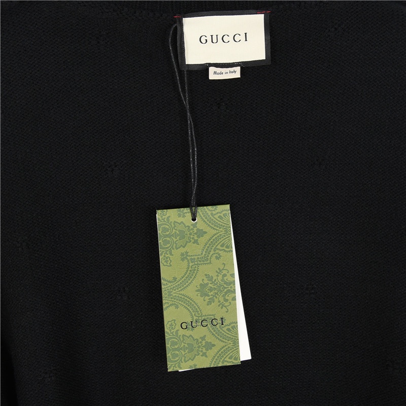 Gucci/古驰 24Fw 重工波点及logo提花圆领毛衣