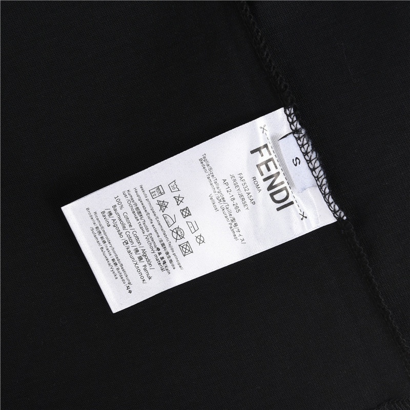 FENDI/芬迪 24Fw 胸前重工双F撞色logo刺绣长袖T恤