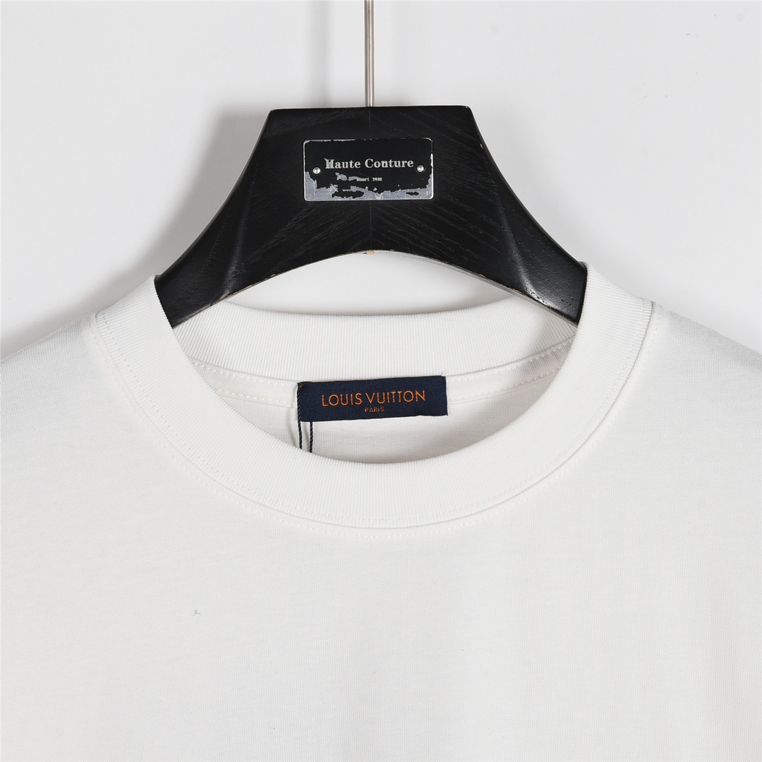 Louis Vuitton/路易威登 25ss 花卉字母刺绣短袖T恤 黑色 白色-Chinese UA Cheap High Quatity Brand Clothes Bags handbags Sneakers wholesale wholesaler seller from China Factory suppliers Fashion Clothing Shoes best Quality Beautiful Price Louis Vuitton/路易威登 25ss 花卉字母刺绣短袖T恤 黑色 白色