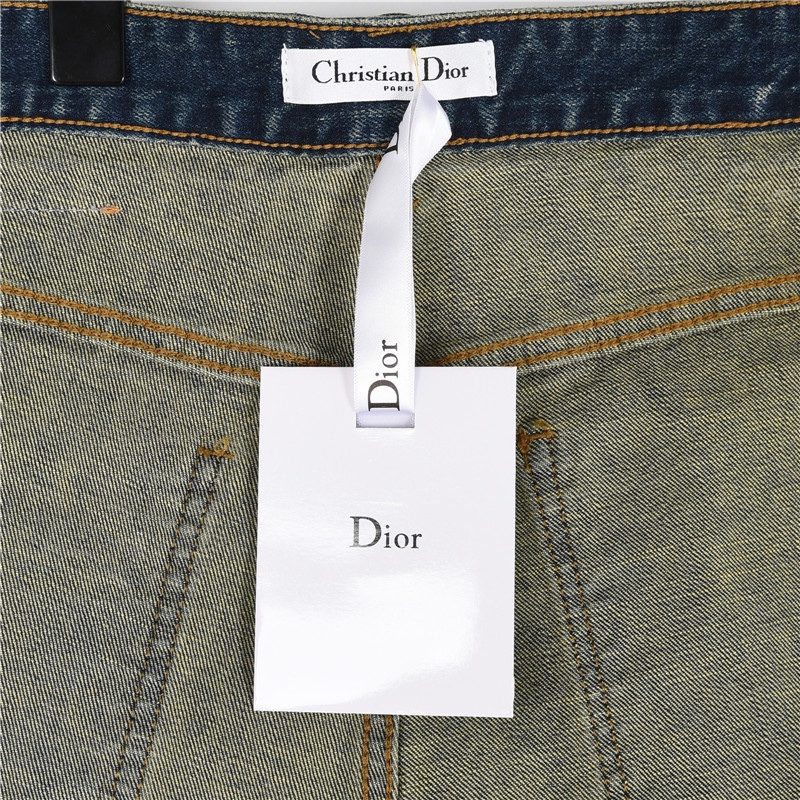 Dior/迪奥后袋树人刺绣牛仔长裤