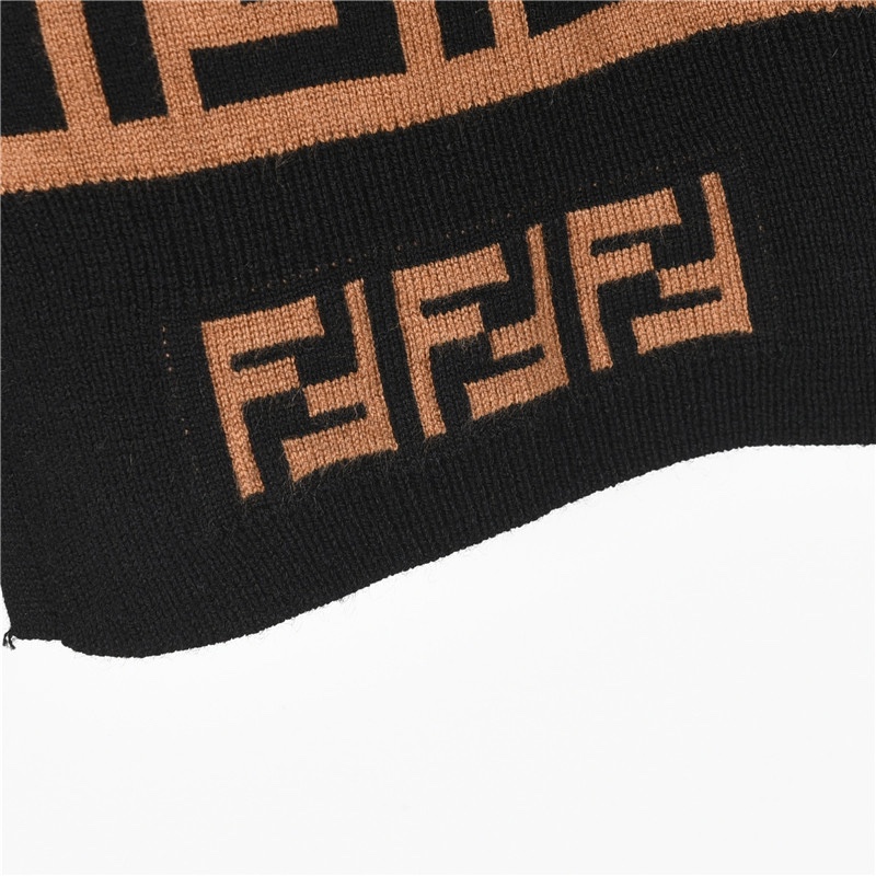 （女款） Fendi/芬迪 24Fw 经典双F满印logo圆领羊毛针织毛衣