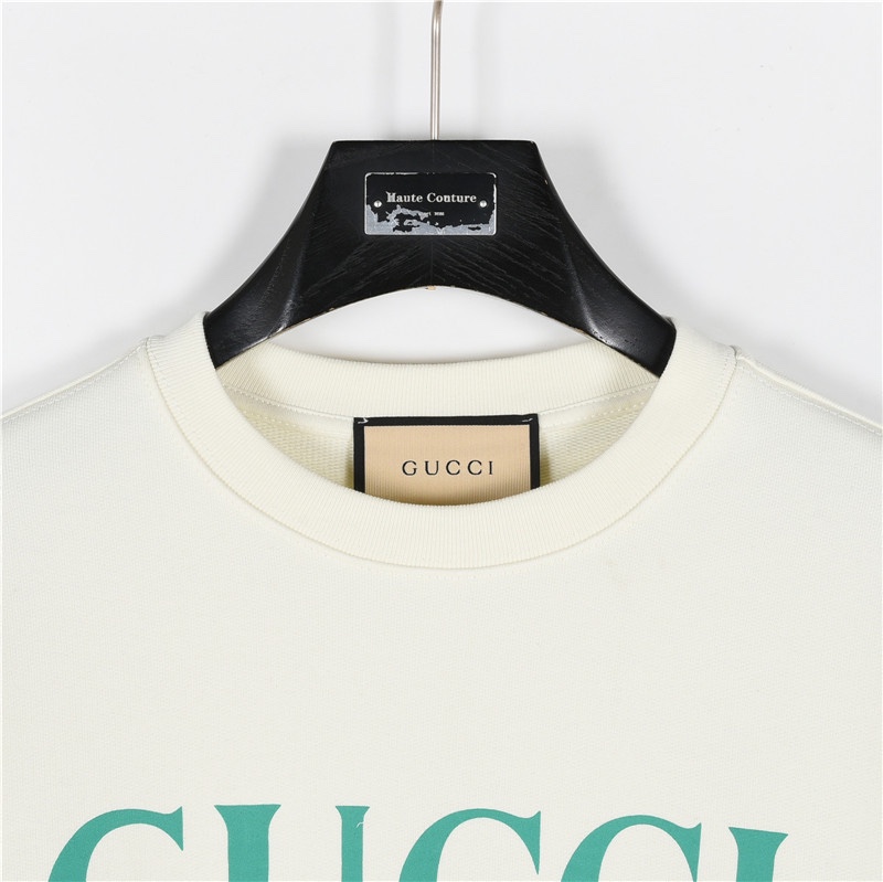 Gucci/古驰 口红双G字母发泡印花圆领卫衣