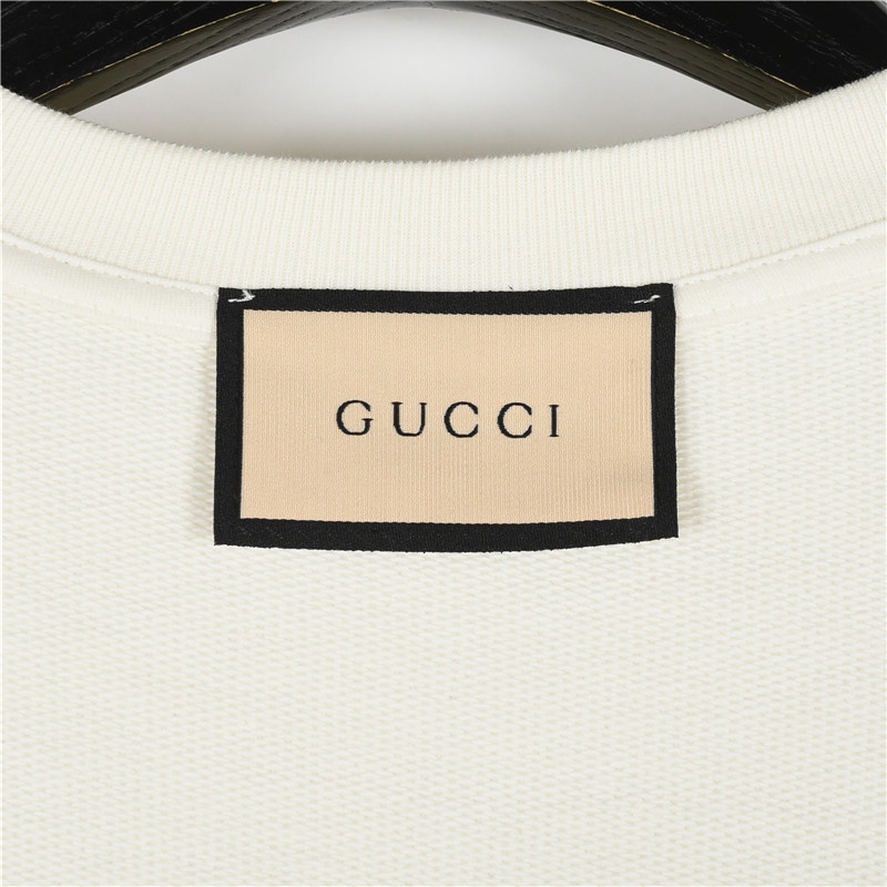 Gucci/古驰 口红双G字母发泡印花圆领卫衣