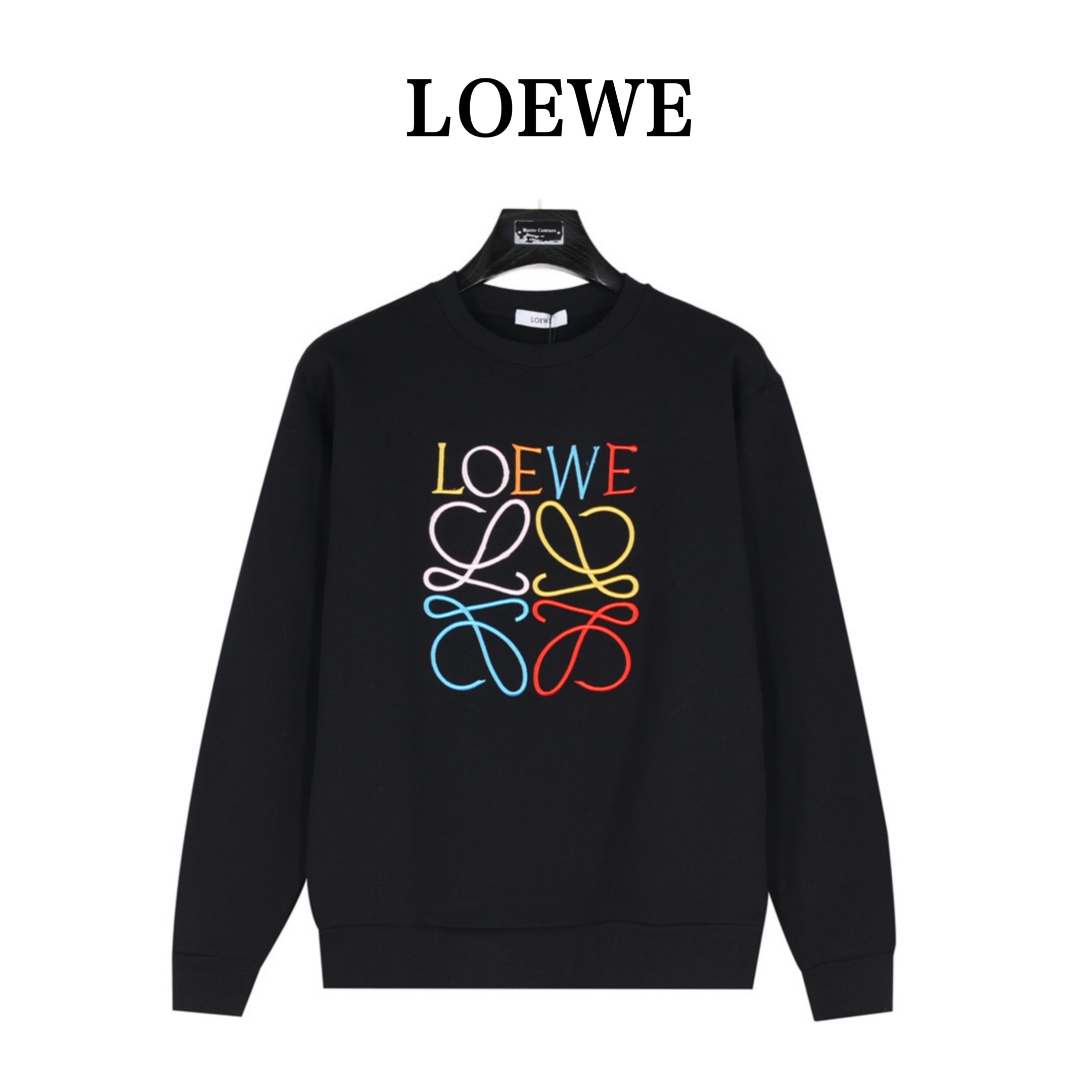 Loewe/罗意威 24Fw 彩色徽标字母刺绣圆领卫衣