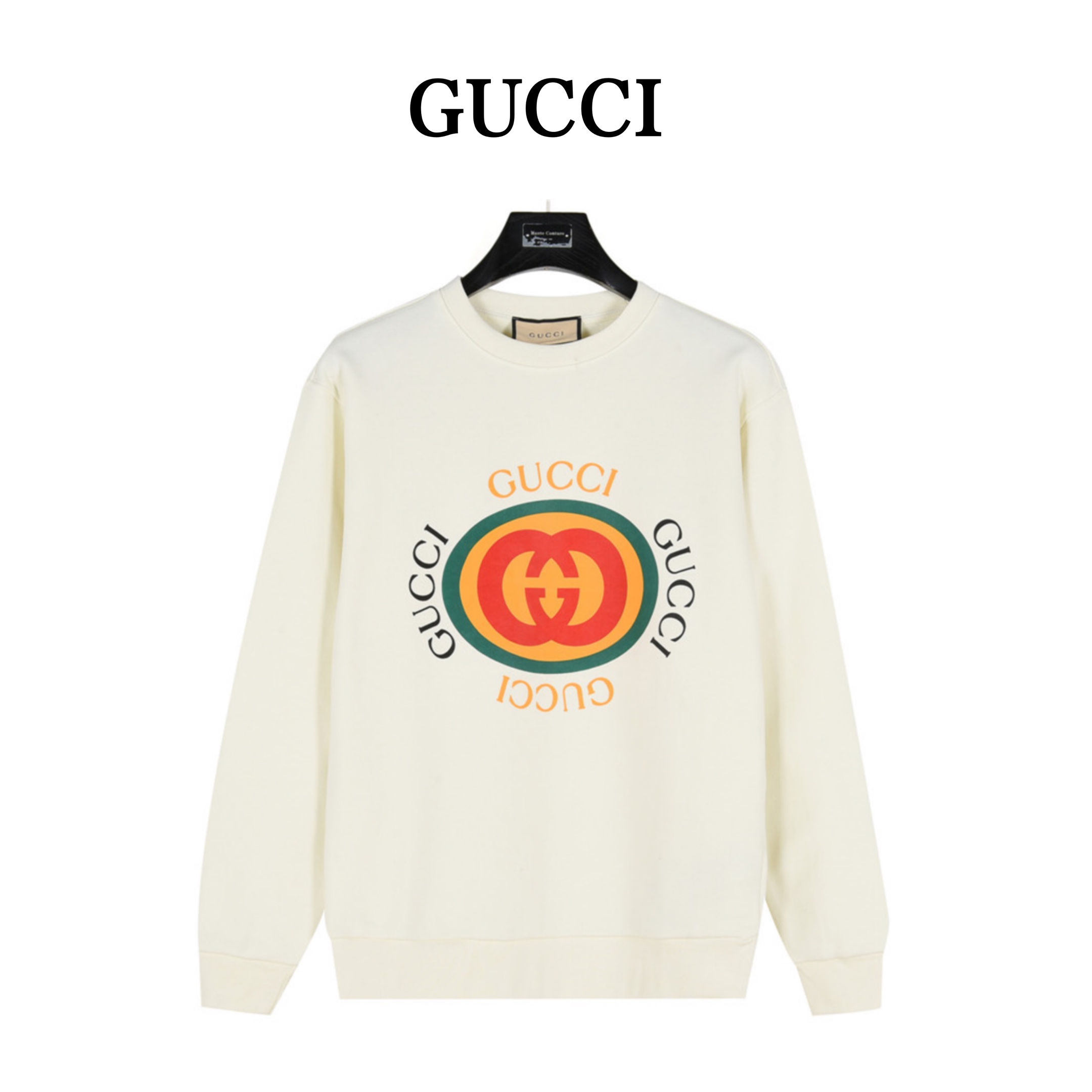 Gucci/古驰 双G红黄绿发泡印花圆领卫衣