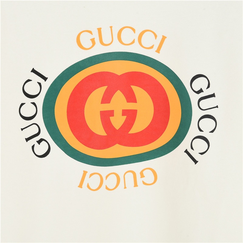 Gucci/古驰 双G红黄绿发泡印花圆领卫衣