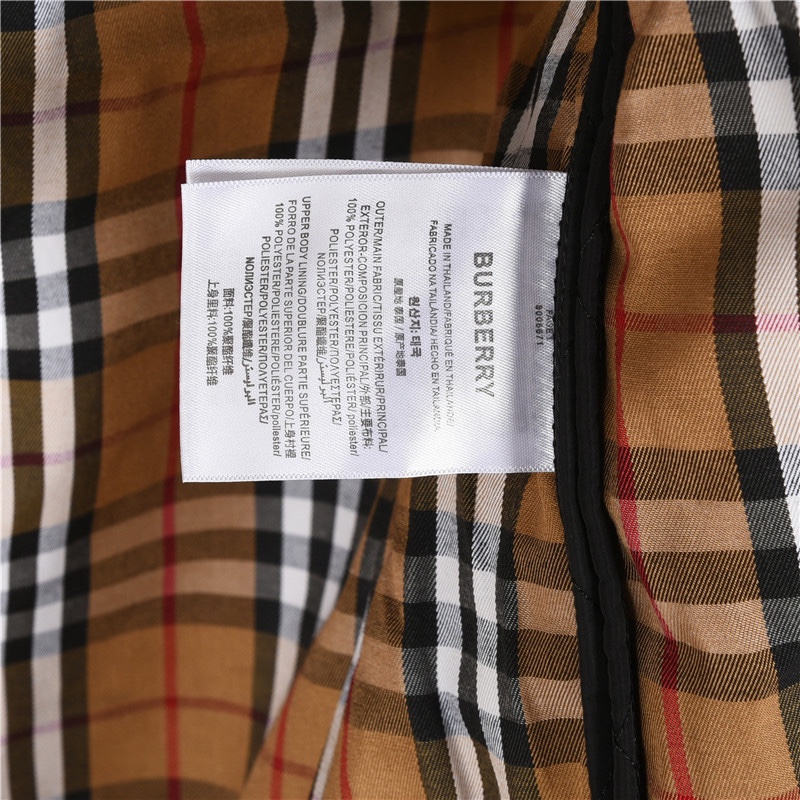 Burberry/巴宝莉 菱格多口袋铭牌夹棉外套