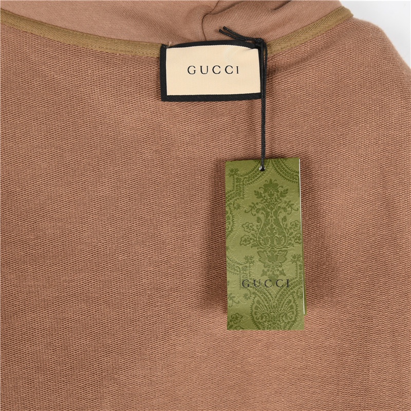 Gucci/古驰 刺绣字母及植绒蘑菇连帽卫衣黑色 白色 咖色