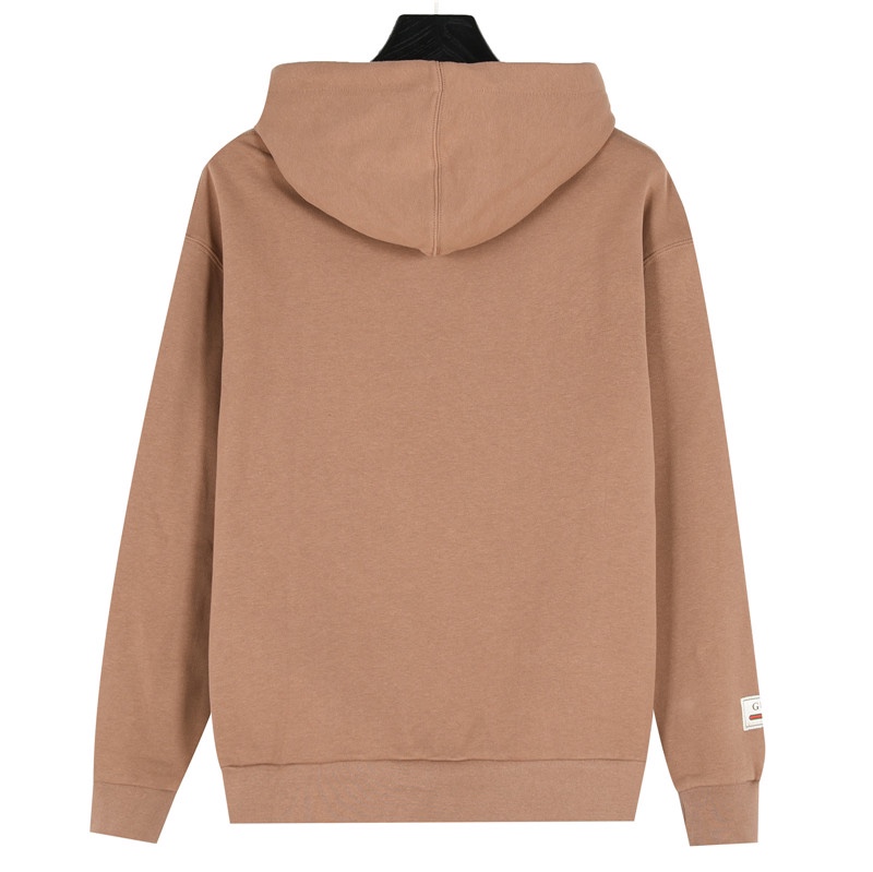 Gucci/古驰 刺绣字母及植绒蘑菇连帽卫衣黑色 白色 咖色