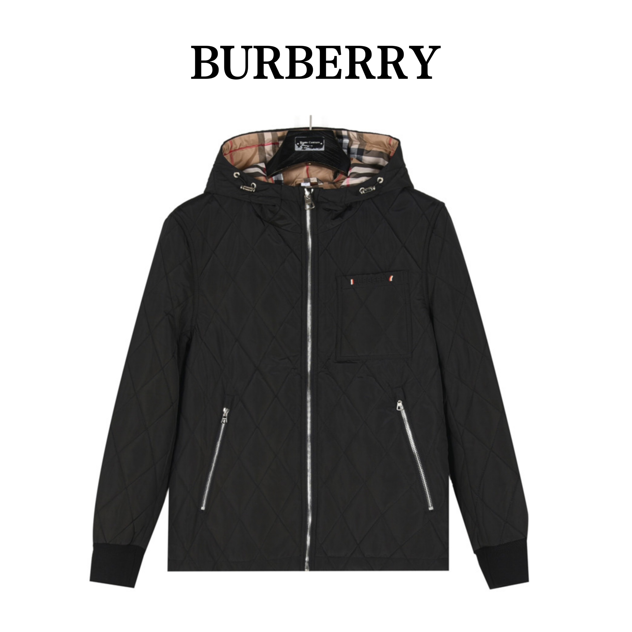 Burberry/巴宝莉 侧边双拉链薄棉连帽外套